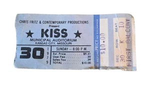 Boleto de colección KISS TICKET Concierto de dinastía Kansas City, septiembre de 1979  - Imagen 1 de 2