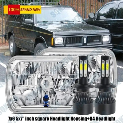 Par de faros LED proyectores haz alto/bajo para 82-93 Chevy S10 Blazer GMC S15 7X6" Foto 1 de 4