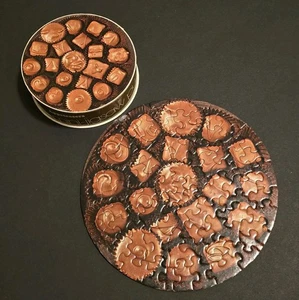 Vintage 1973 Springbok Appeteasers 7" Chocolate Box Candy Round Puzzle - Picture 1 of 13