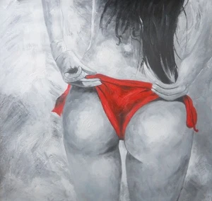 Abstracto moderno desnudo NO una impresión/póster. Obra de arte pintada a mano, marco disponible - Imagen 1 de 1