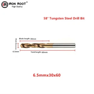 5P 58° 6.5x30x60 CNC Alloy Drill Bit Tungsten Steel Solid Carbide Drill Bits - Picture 1 of 9