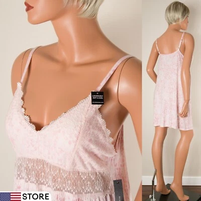 💖 Vestido Babydoll BCBG Maxazria Rosa Leopardo XL Rayon Acolchoado Copos Removíveis Novo com etiquetas - Imagem 1 de 4