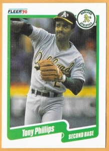 ATLETISMO TONY PHILLIPS OAKLAND #19 - FLEER CASI NUEVO - MONTADO 1990 - Imagen 1 de 2