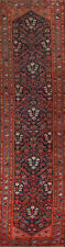 Antique Navy Blue Malayer Long Runner Rug 3x17 Wool Hand-knotted Traditional Rug