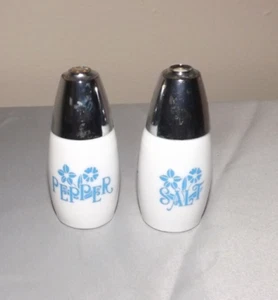 Westinghouse Shaker Sale e Pepe Vetro Latte Fiordalisi Blu Vintage - Foto 1 di 4