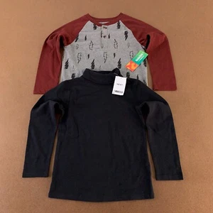 Boys Size 6 NEXT Black Turtleneck 365Kids Gray Raglan Long Sleeve Tee 2 Pack NWT - Picture 1 of 13