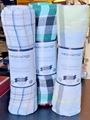 pacco 12 strofinacci SOMMARUGA canovacci in cotone TINTO FILO 50x70 cm art.RITMO