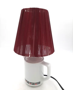 Kaffee HAG Table Lamp Red Shade Teapot Schönwald Porcelain Advertising Rare - Picture 1 of 9