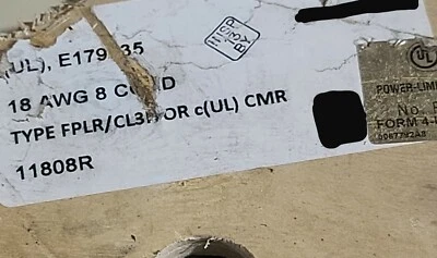 Cable de alarma/seguridad elevador trenzado Advanced Digital 11808R 18/8C gris CMR/50 pies Foto 1 de 4