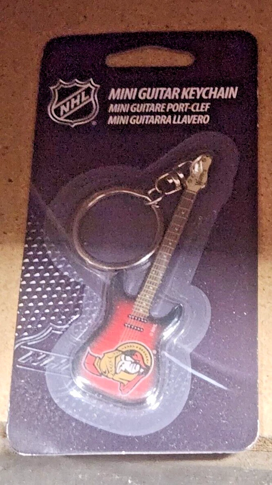 Ottawa Senators Keychain Mini Guitar Style Keyring PSG NHL Official Merch - Image 1 of 1