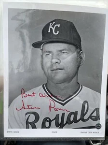 Steve Boros signed Royals team issued photo vintage 8x10 Analytics Holo  - Picture 1 of 2