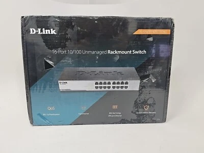 D-Link16-Port 10/100 Unmanaged Rackmount Switch DSS-16+ Business Solution - Image 1 of 4