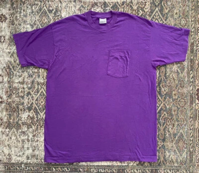 VTG 90s Trend Basics Made in USA Single Stitch Selvedge Pocket T Shirt 2XL  - Image 1 of 4