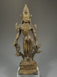 Western Tibet Tibetan Bronze Lotus-Bearer Bodhisattva Padmapani ca. 19-20th c. - Picture 1 of 24
