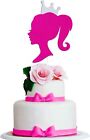 Princess Cake Toppers Hot Pink Glitter Doll Head Cake Picks for Bachelorette Par