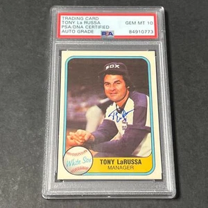 1981 Fleer #344 Tony La Russa Signed Card Auto 10 PSA Slabbed White Sox - Picture 1 of 2