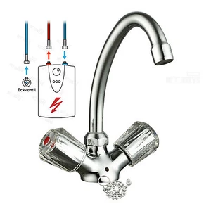 Wasserhahn Niederdruck Küche Spültisch Waschtisch Armatur mit Kugelkette - Bild 1 von 9