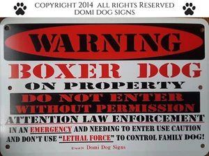 Metal Warning Boxer Dog Sign For FENCE ,Beware Of Dog 8"x12" - Picture 1 of 1