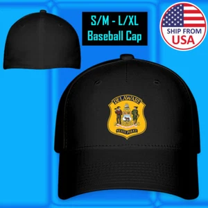 Gorra de béisbol negra de la policía estatal de Delaware talla adulta ajustable S/M y L/XL - Imagen 1 de 5