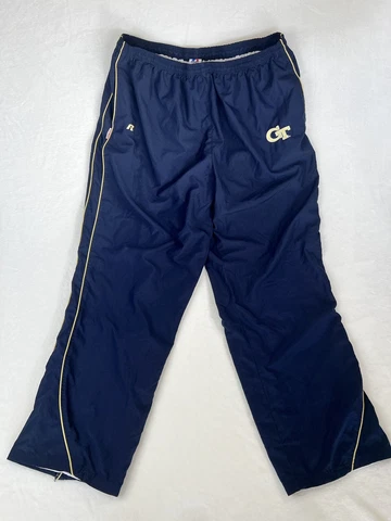 Georgia Tech Yellow Jackets Russell Athletic Team Issue Pants 3XL Ankle Zipper Cover
