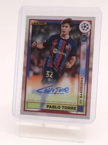 Topps Merlin UCC 2022/23 UEFA Pablo Torre FC Barcelona AC-PT - Rookie Auto - Picture 1 of 3