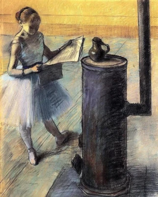 Edgar Degas Bailarín por la Estufa Repro Impresión Artística sobre Lienzo 8x10 Ballet Decoración de Pared Foto 1 de 2