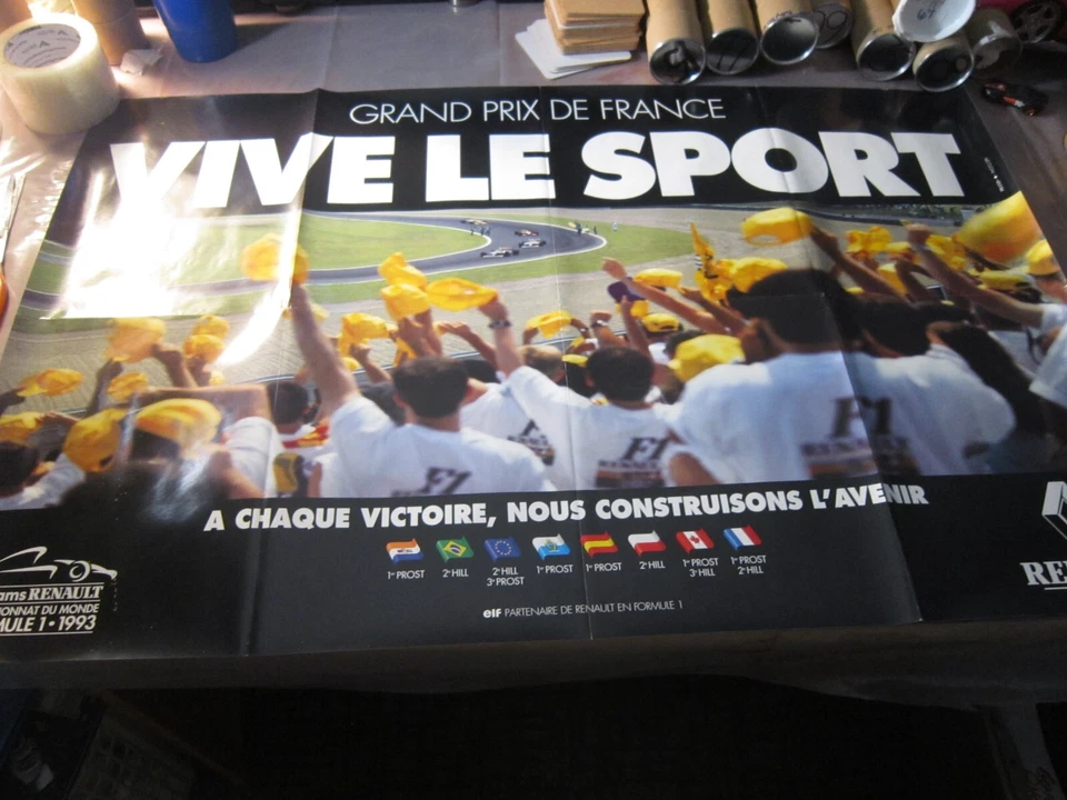 Renault / Williams / Grand Prix France Poster. Original / Vintage. - Image 1 of 4