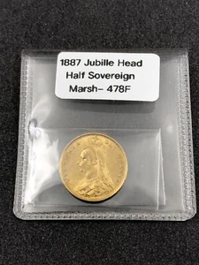 1887 Gold Victoria Jubilee Head Half Sovereign Shield-back - Picture 1 of 9