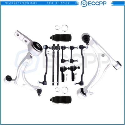12x Se adapta a Nissan Máxima Altima SE SL 2002-2008 Brazos de control delanteros Kit de extremo de varilla de amarre Foto 1 de 4