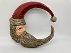 Rustic Style Christmas Santa Crescent Man in the Moon Face Wall Decor Resin