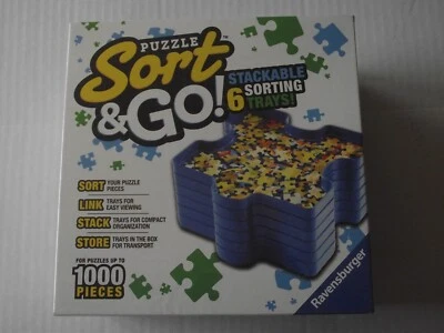 Ravensburger Puzzle Sort & Go Stackable Sorting Trays Store Up to 1,000 Pcs New - Image 1 of 2