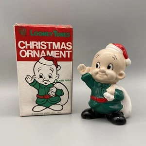 Vintage/Retro 1977 Elmer Fudd Keramik Weihnachtsschmuck Figur verpackt NEU mit Etikett - Bild 1 von 13
