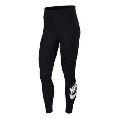 Nike Women's Tight Fit Printed Logo High Rise Full  Length  Leggings-Black - Image 1 of 4