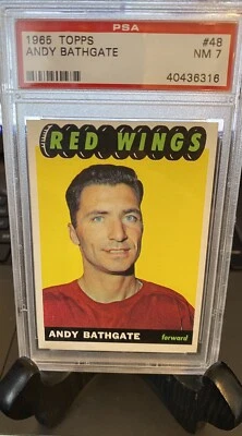 1965 Topps Andy Bathgate #48 PSA 7 “NM” Detroit Red Wings HOF BEAUTY SUPERSTAR - Image 1 of 2