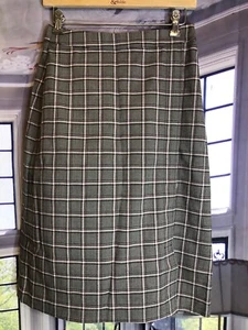 Christopher & Banks PL NWT Faux Wrap Skirt Plaid MIDI Elastic Waist $55 - Picture 1 of 11