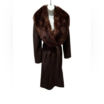 Gabardina Lauren Ralph Lauren LRL Lana Cinturón S Grande Piel Sintética Chal Cuello Foto 1 de 4