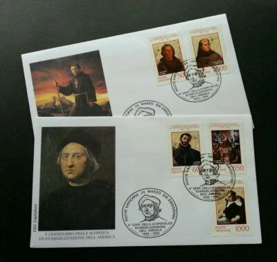 [SJ] Vatican 5th Centenary Of Discovery And Evangelization Of America 1992 (FDC  - Image 1 of 4