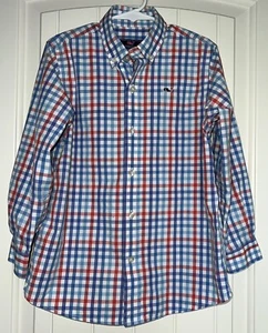 Vineyard Vines Boys Long Sleeve Check Whale Shirt Size 5 Button Down Oxford FLAW - Picture 1 of 17