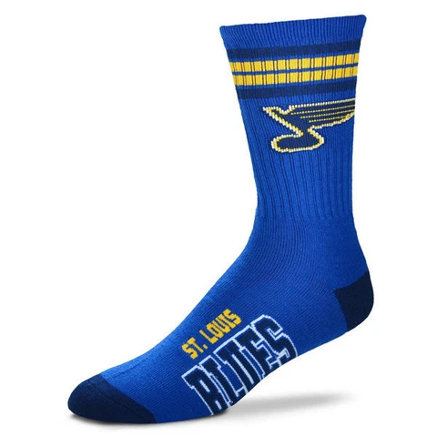 St Louis Blues Men's Crew Socks Youth Size 1 to 5 4 Stripe Cover