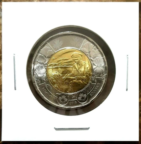 Canada 2015 100th Flanders Fields BU UNC Uncirculated Toonie!! Cover