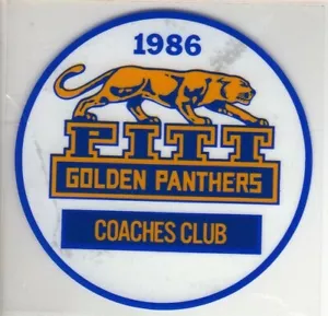 Juego de 4 pegatinas de ventana inversa Pitt Golden Panthers 1986 vintage - Imagen 1 de 3