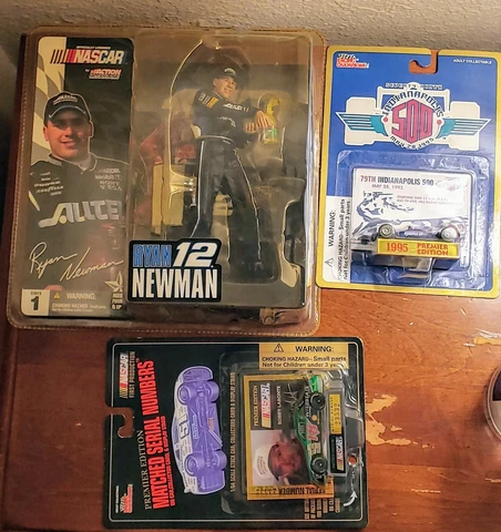NASCAR Indy 500 Diecast Figurine Lot Ryan Newman #12 McFarlane Bobby Labonte Car Cover