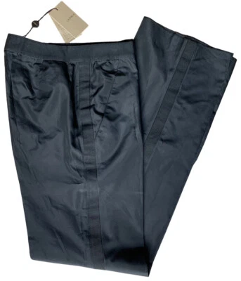 NWT LA PERLA Tuxedo Black Satin Luxury Pants M/42 Tall Raw Hem High Waist $998 - Image 1 of 4