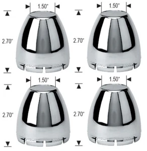 4 CAP DEAL 3.25" BORE REPLACES GMC-167 DOME BULLET WHEEL RIM CHROME CENTER CAPS - Picture 1 of 1