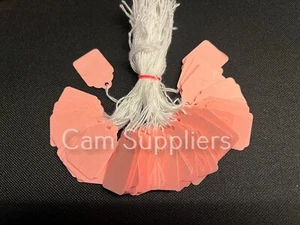 Pink Strung Tickets 30 x 48 mm Price Tags String Swing Labels 30mm x 48mm - Picture 1 of 1