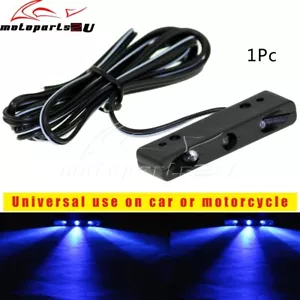 12V Blue Slim Super Bright 3 LED License Plate Light Number Plate Lamp Universal - Picture 1 of 9