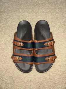 Polo Ralph Lauren Roche Leather Sandals Black 14557 C20 GRS DB Men's Size 10 NEW - Picture 1 of 7