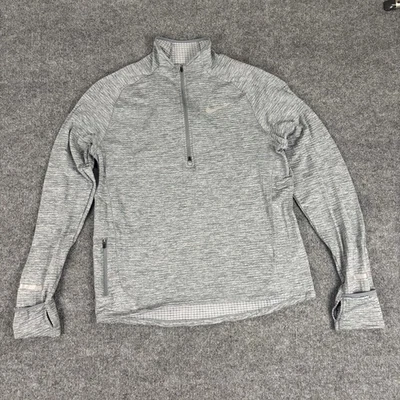 Nike Shirt Men Medium Gray Running Element Sphere Quarter Zip Pullover 683906 - Image 1 of 4