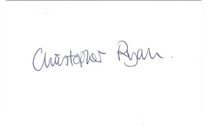 Christopher Ryan. Actor. The Young Ones, Ab Fab, Doctor Who. Signed Card - Picture 1 of 1