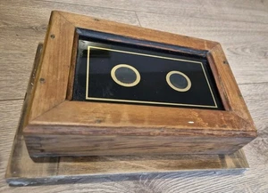 Antigua caja campana sirviente mayordomo eduardiano unidad 2 ventanas madera - Imagen 1 de 16